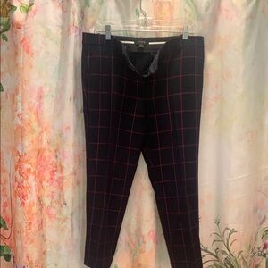 Ann Taylor Black and Red Straight Leg Pants